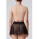 Mini jupe noire en résille transparente Stella - LSN3