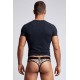 String en résille imprimé léopard gris - LM2501-57GREY
