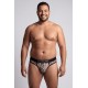 String en résille imprimé léopard gris - LM2501-57GREY