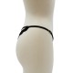 String noir en dentelle avec bijou cœur doré - PA02MBLK
