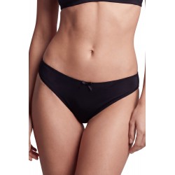 Culotte noire en dentelle avec nœud en satin - PF09LBLK