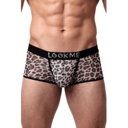 Boxer en résille imprimé léopard gris - LM2501-67GREY