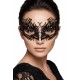 Masque vénitien Greta rigide noir avec strass - HMJ-005BK