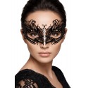 Masque vénitien Greta rigide noir avec strass - HMJ-005BK