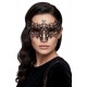 Masque vénitien Chiara rigide noir avec strass - HMJ-016BK