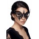 Masque vénitien Alida rigide noir avec strass - HMJ-026BK