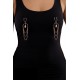 Bijoux de seins avec 3 chainettes doré rose et une perle - SO-0187