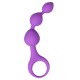 Chapelet anal 3 boules violet silicone 15 cm Pocket Pleasure 1 dosette lubrifiant