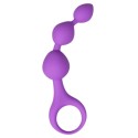 Chapelet anal 3 boules violet silicone 15 cm Pocket Pleasure 1 dosette lubrifiant