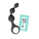 Chapelet anal 3 boules noir silicone 15 cm Pocket Pleasure 1 dosette lubrifiant