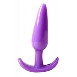 Plug anal violet souple base évasée Pocket Pleasure 1 dosette de lubrifiant