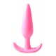 Plug anal rose souple base évasée Pocket Pleasure 1 dosette lubrifiant