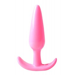 Plug anal rose souple base évasée Pocket Pleasure 1 dosette lubrifiant