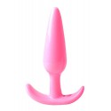 Plug anal rose souple base évasée Pocket Pleasure 1 dosette lubrifiant