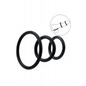 Trio d'Anneaux Péniens Silicone Noir Pocket Pleasure 1 dosette de lubrifiant