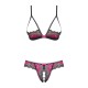 Tulia Ensemble ouvert 2 pcs - Noir et Fuchsia