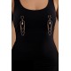 Bijoux de seins avec 3 chainettes doré rose et une perle - SO-0187