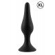 Plug Anal Noir en Silicone avec Ventouse Taille XL 15 cm Pocket Pleasure 1 dosette de lubrifiant