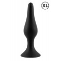 Plug Anal Noir en Silicone avec Ventouse Taille XL 15 cm Pocket Pleasure 1 dosette de lubrifiant