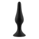 Plug Anal Noir en Silicone avec Ventouse Taille XL 15 cm Pocket Pleasure 1 dosette de lubrifiant