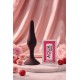 Plug Anal Noir en Silicone avec Ventouse Taille L 12,7 cm Pocket Pleasure 1 dosette de lubrifiant
