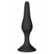 Plug Anal Noir en Silicone avec Ventouse Taille L 12,7 cm Pocket Pleasure 1 dosette de lubrifiant