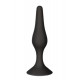 Plug Anal Noir en Silicone avec Ventouse Taille M 11,3 cm Pocket Pleasure 1 dosette de lubrifiant