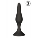 Plug Anal Noir en Silicone avec Ventouse Taille S 10,5 cm Pocket Pleasure 1 dosette de lubrifiant