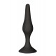 Plug Anal Noir en Silicone avec Ventouse Taille S 10,5 cm Pocket Pleasure 1 dosette de lubrifiant