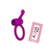 Anneau violet vibrant silicone avec langue picot Pocket Pleasure 1 dosette de lubrifiant