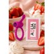 Anneau violet vibrant silicone avec langue picot Pocket Pleasure 1 dosette de lubrifiant