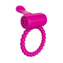 Anneau rose vibrant silicone avec langue picot Pocket Pleasure 1 dosette de lubrifiant