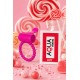 Anneau rose vibrant silicone avec langue picot Pocket Pleasure 1 dosette de lubrifiant