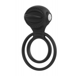 Anneau vibrant 1 seul mode de vibration très extensible noir Pocket Pleasure 1 dosette de lubrifiant