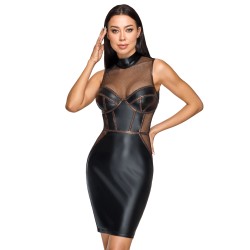 Robe Moulante Sans Manches Look Mat Résille - Cottelli