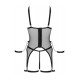 Ensemble Porte-Jarretelles String Ouvert Résille Noir - Cottelli