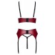 Ensemble Jarretelles 3 Pièces Rouge Foncé Noir - Cottelli