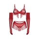 Rossay ensemble ouvert 4 pièces - Rouge