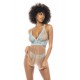 2 en 1 Nuisette et ensemble 2 pièces Abilene en dentelle et résille transparente 