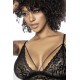 Ensemble 3 pièces en fine dentelle florale noire 