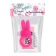 Anneau vibrant silicone rose avec oreilles de lapin - COR-003PNK