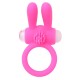 Anneau vibrant silicone rose avec oreilles de lapin - COR-003PNK