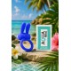 Anneau vibrant silicone bleu avec oreilles de lapin - COR-003BLU