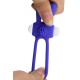 Anneau vibrant silicone bleu avec oreilles de lapin - COR-003BLU