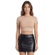 Jupe noire en simili cuir mat Sifia - LSL5-S
