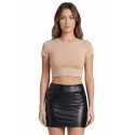 Jupe noire en simili cuir mat Sifia - LSL5-S