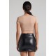 Jupe noire en simili cuir mat Sifia - LSL5-S