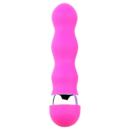 Mini Vibromasseur rose ondulés Pocket Pleasure 1 dosette de lubrifiant