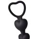 Chapelet Anal Cœur Silicone Noir 1 dosette de lubrifiant — Pocket Pleasure