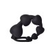 Chapelet Anal Cœur Silicone Noir 1 dosette de lubrifiant — Pocket Pleasure
